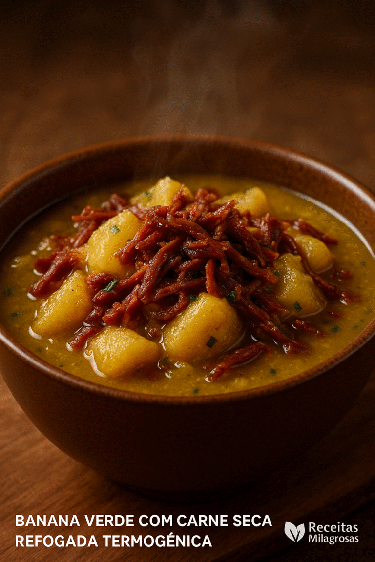 Banana Verde com Carne Seca Refogada
